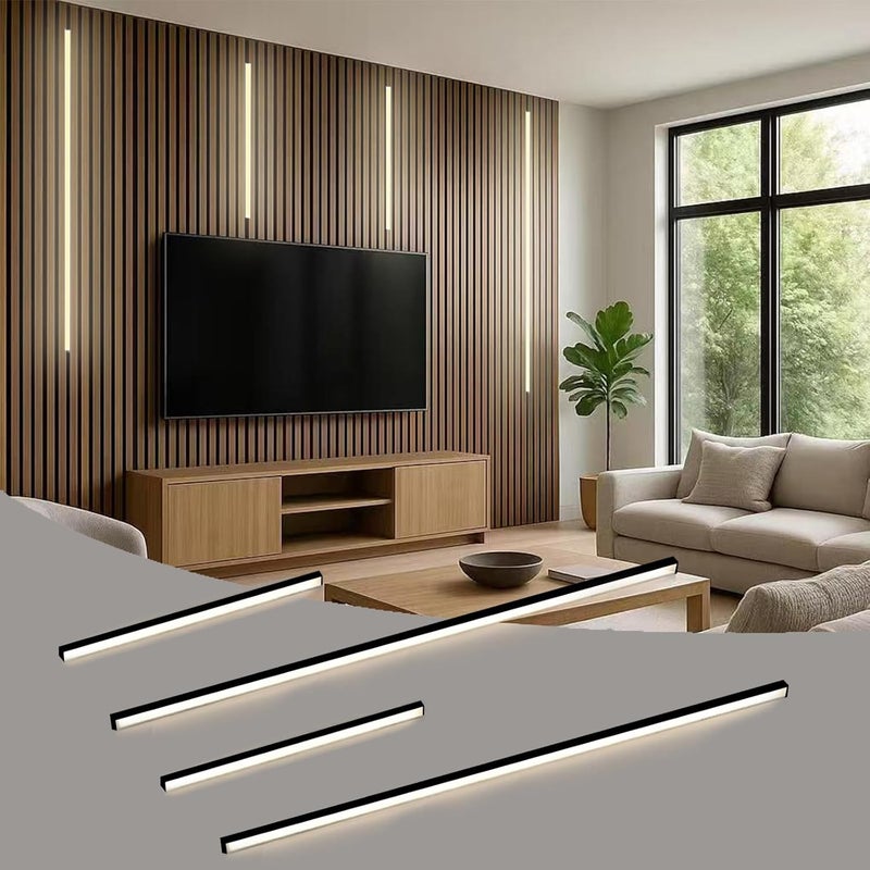 LIGHTOTECH 4PCS Black LED Recessed Lighting Kits Self-Adhesive 3000k Touching Switch Light for Wood Slat Wall Panels,Stairs,Home Décor - Image 1